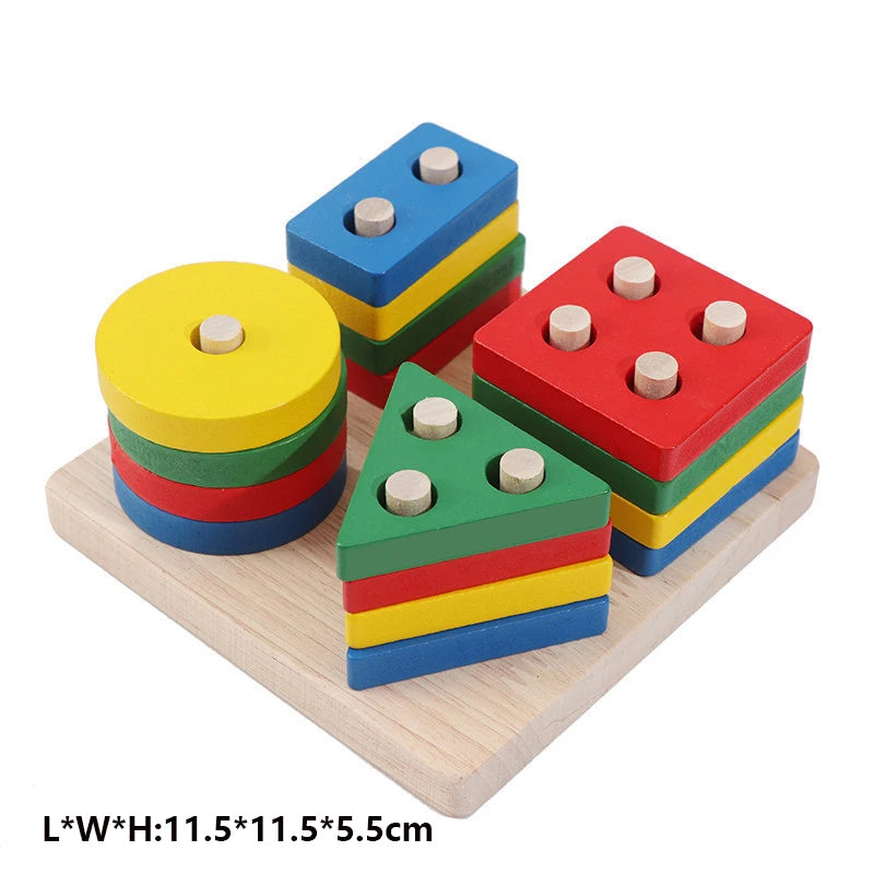 Montessori Houten Stapelspeelgoed – Educatief & Veilig – 0-6 Jaar