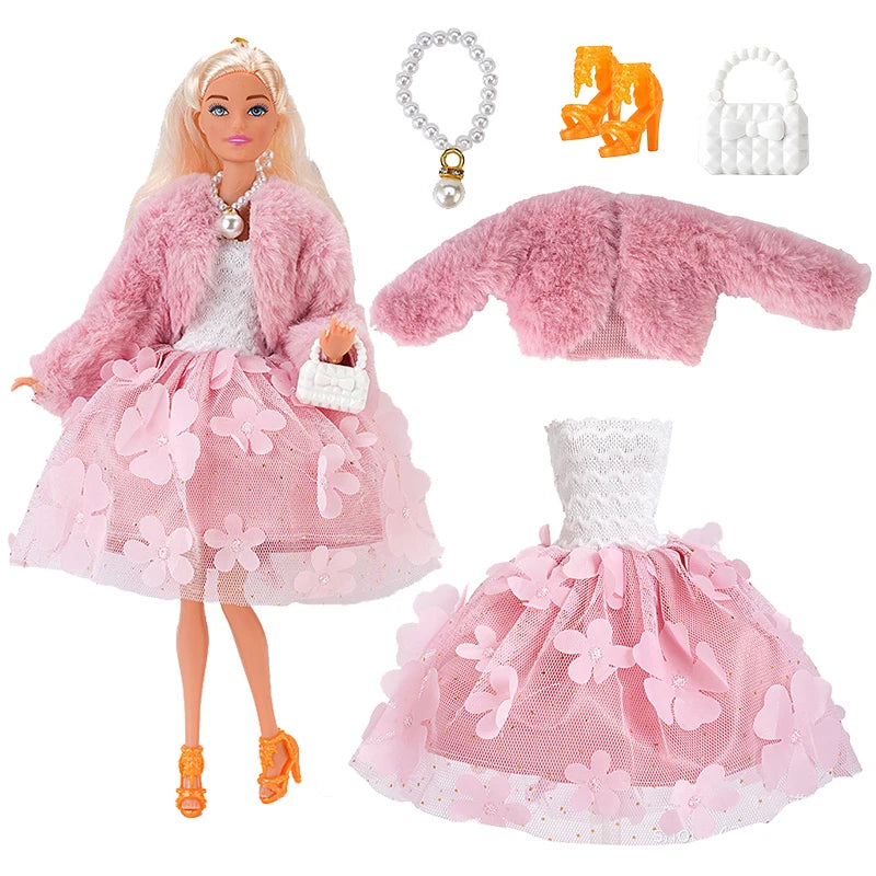 Poppenkleertjes 30 cm – Jurk & Jas Mode Outfit voor Poppen (3+)
