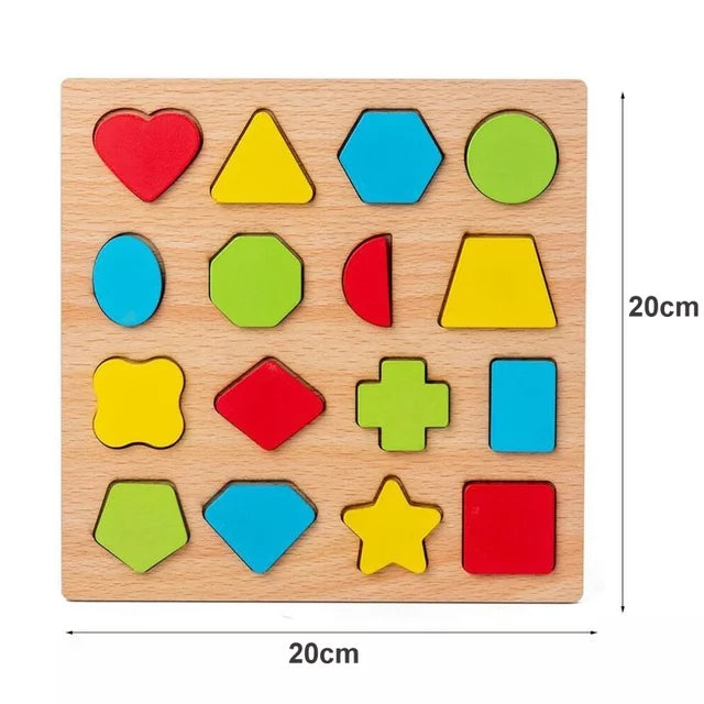 Montessori Houten Puzzel voor Baby’s – Peg Speelgoed (1-3 jaar)
