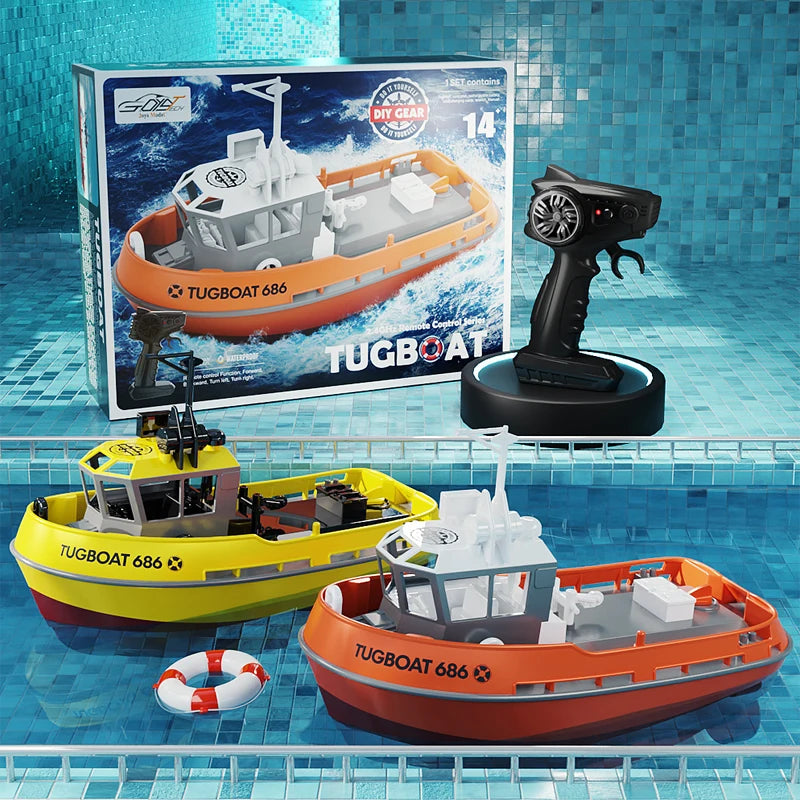 686 RC Sleepboot 1:72 – Draadloos bestuurbare boot met 2 motoren