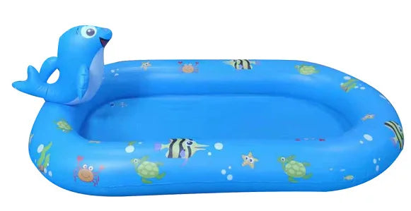 Opblaasbaar Dinosaurus Zwembad met Waterspray – PVC Kinderbad 3+