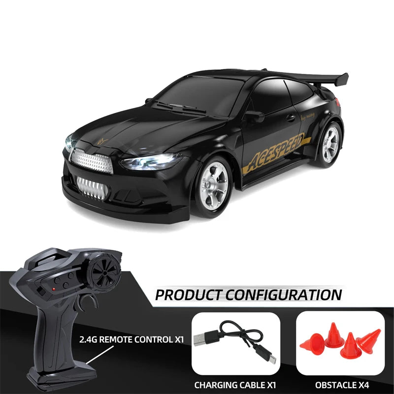 Mini RC Raceauto 8 cm – Drift Auto met Afstandsbediening (1:64)