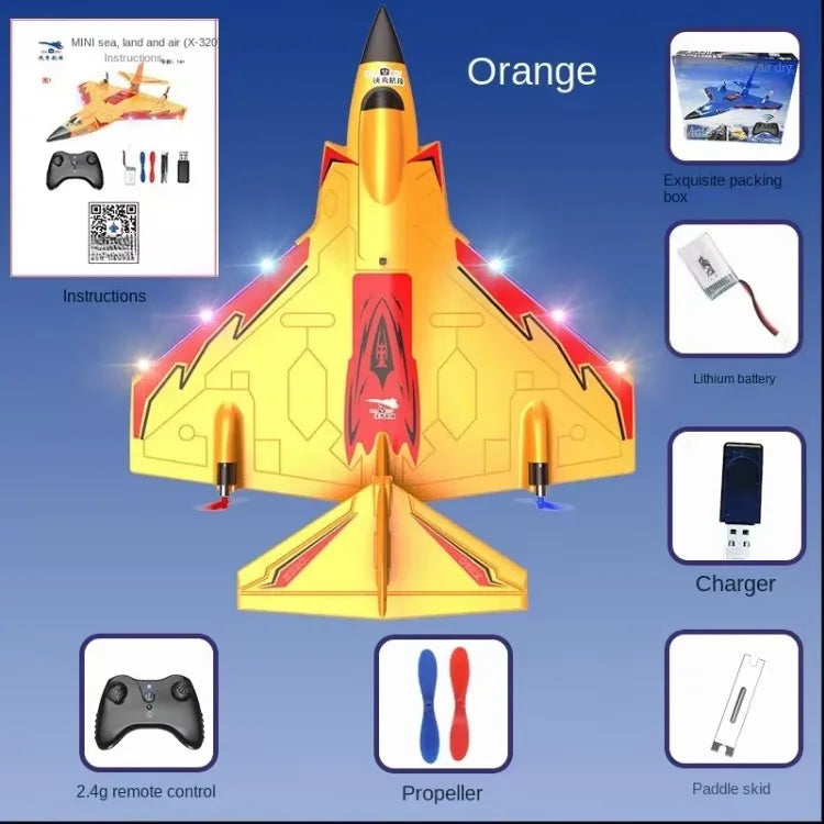 Mini RC Straaljager Su57 MiG29 – Voor Water & Land (2-kanaals)