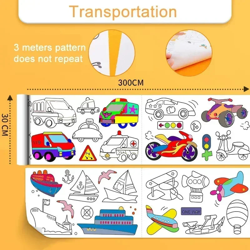Tekenrol Kinderen 3m โ Graffiti DIY Knutselset met Stickers