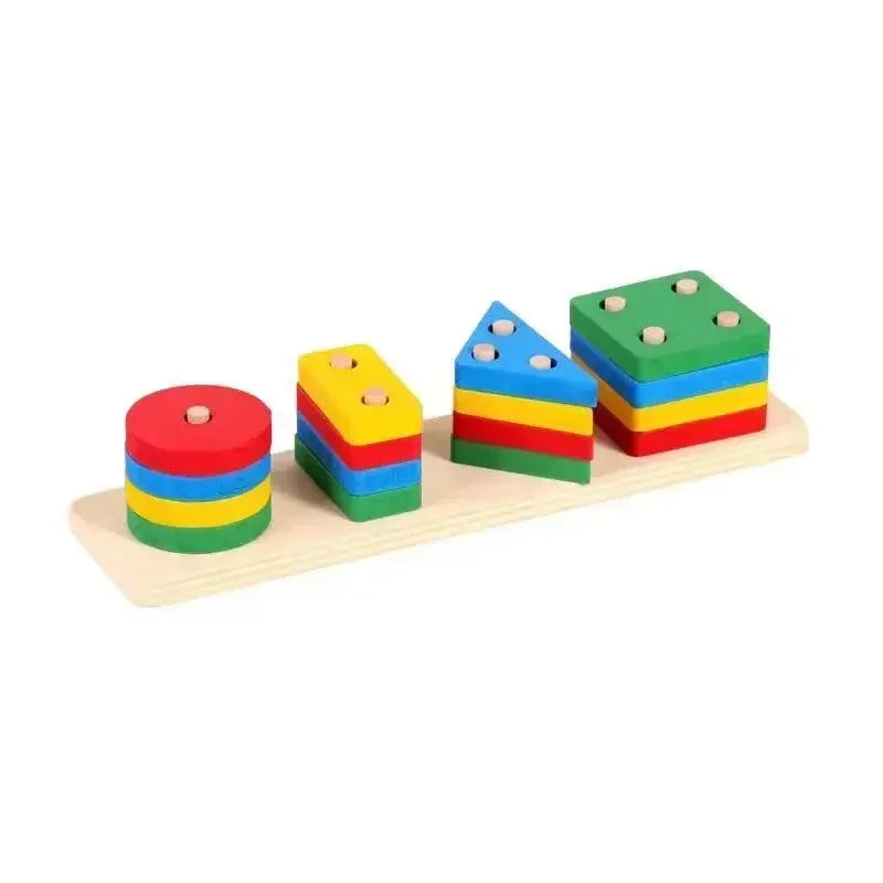 Montessori Houten Vorm- & Kleurenpuzzel – Educatief Speelgoed (3+)