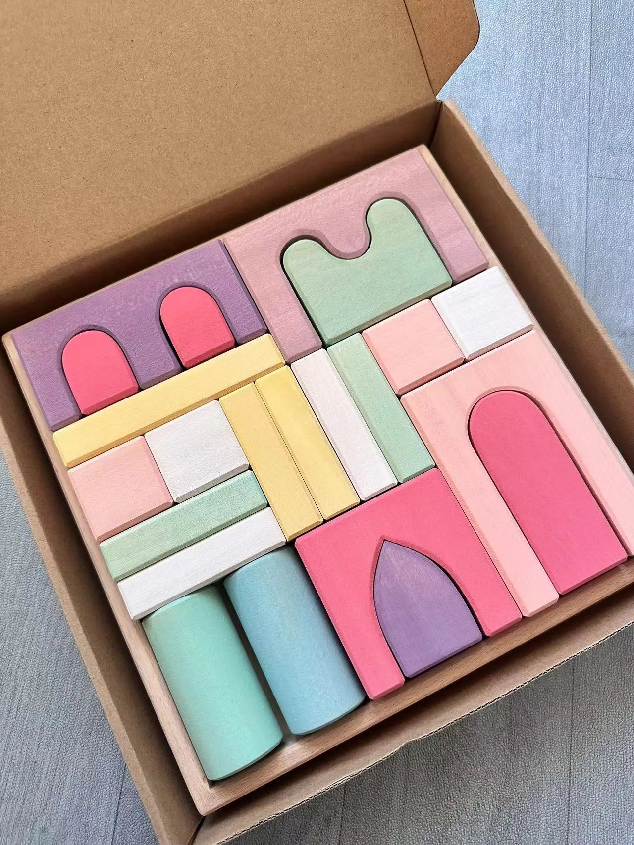 Grote Houten Regenboogblokken – Limoengroen | Montessori Blokken (4+)