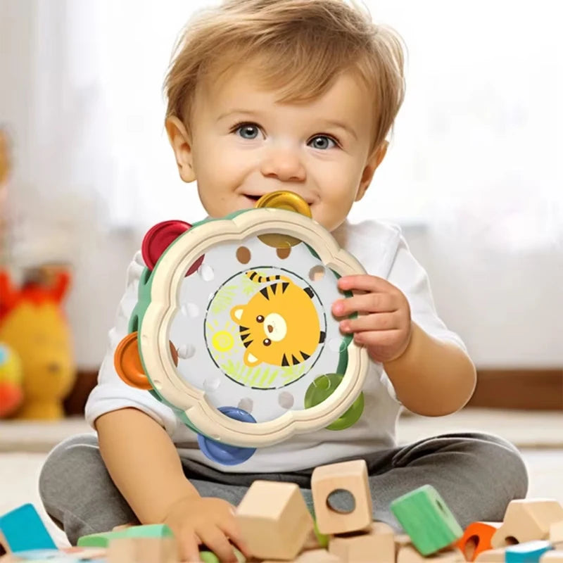 Montessori Handtrommel Baby – Muzikale Rammelaar (0-3 jaar)