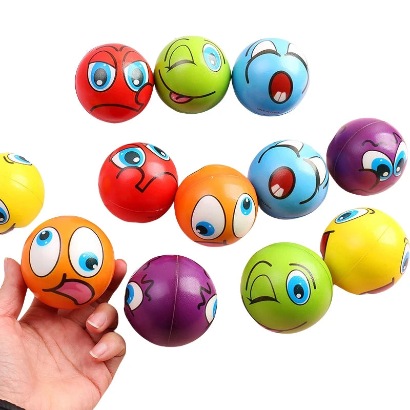 Set van 12 Anti-Stress Ballen met Lachgezicht – Voor Kinderen & School