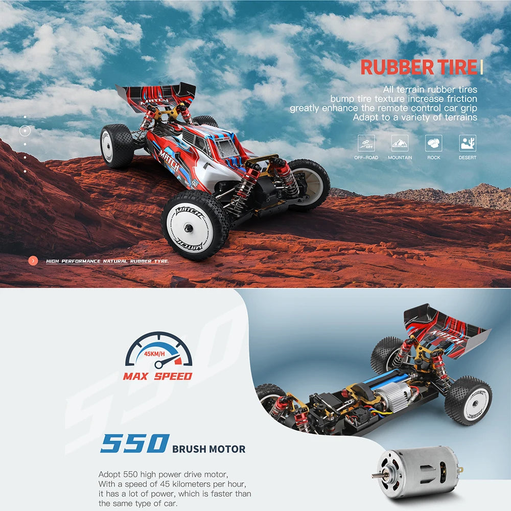 WLtoys 104001 RC Auto 1:10 โ 4WD RTR Raceauto tot 45 km/u