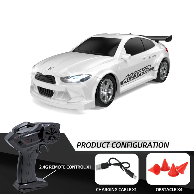 Mini RC Raceauto 8 cm – Drift Auto met Afstandsbediening (1:64)