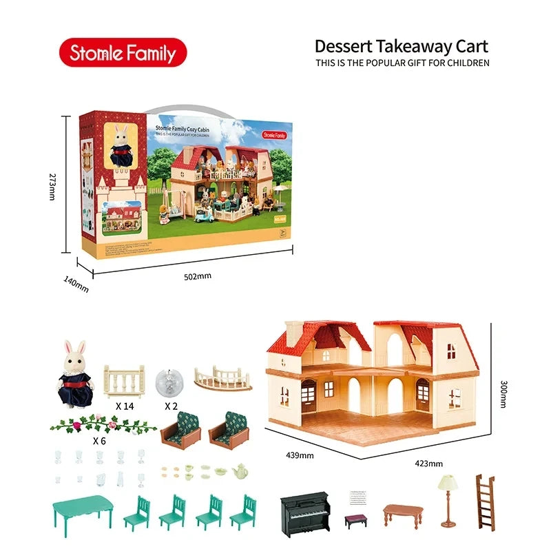 Bosfamilie Poppenhuis Keuken – 1:12 Miniatuurhuis met Meubels