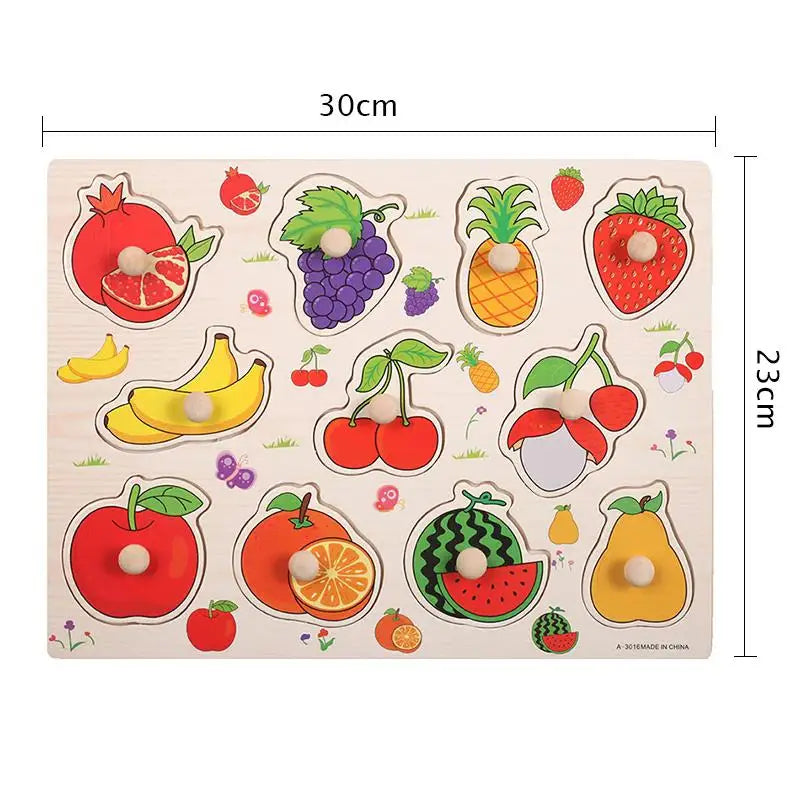 Montessori Houten Puzzel voor Baby’s – Peg Speelgoed (1-3 jaar)