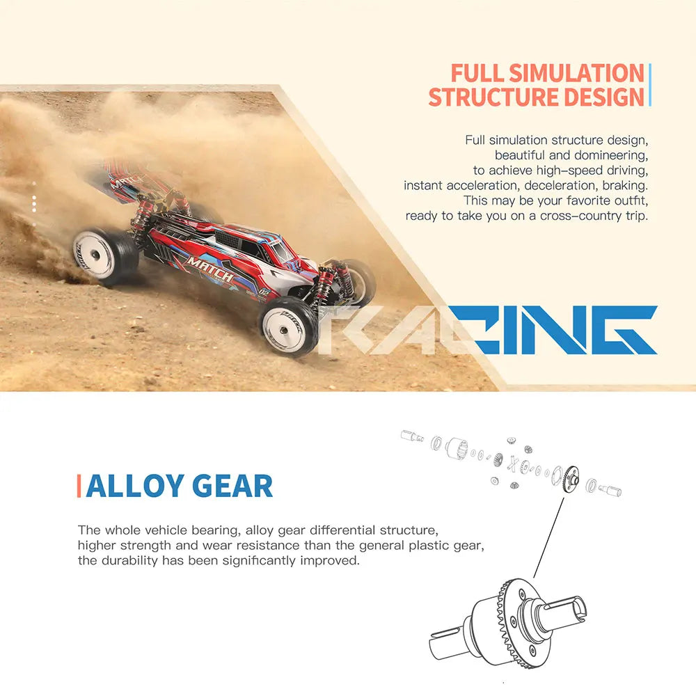 WLtoys 104001 RC Auto 1:10 โ 4WD RTR Raceauto tot 45 km/u