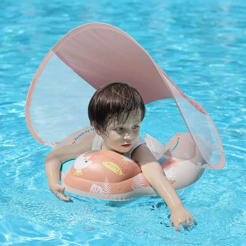 Opblaasbare Baby Zwemwagen met Zonnekap – Veilig & Comfortabel