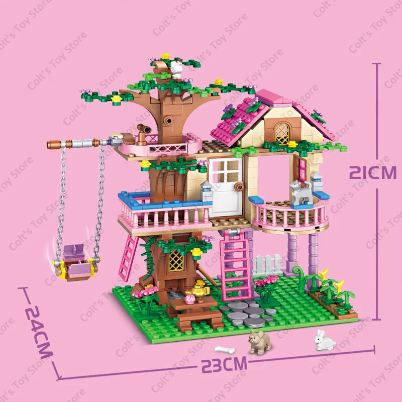 Boomhut Villa Kasteel Bouwset – 504-delig Speelgoed voor Meisjes (6+)