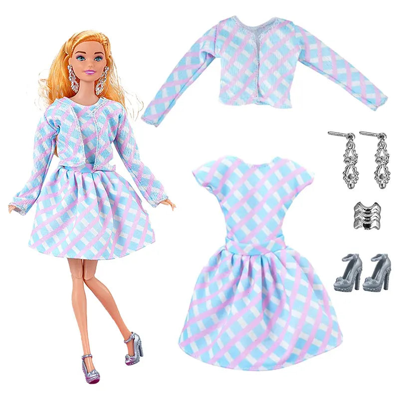 Poppenkleertjes 30 cm – Jurk & Jas Mode Outfit voor Poppen (3+)