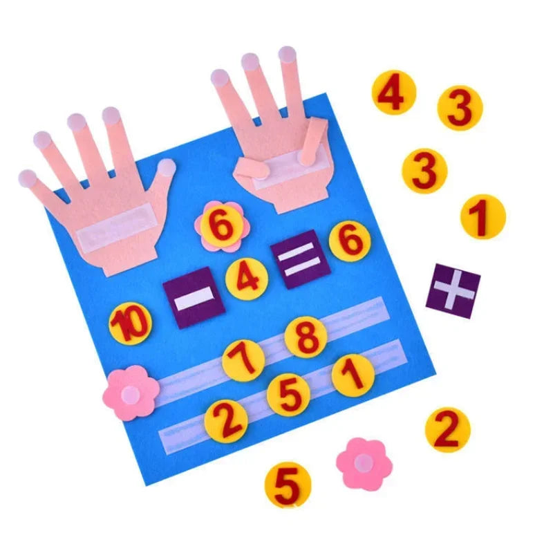 Montessori Vilt Vingerpoppen – Cijfers Leren & Tellen (0-6 Jaar)