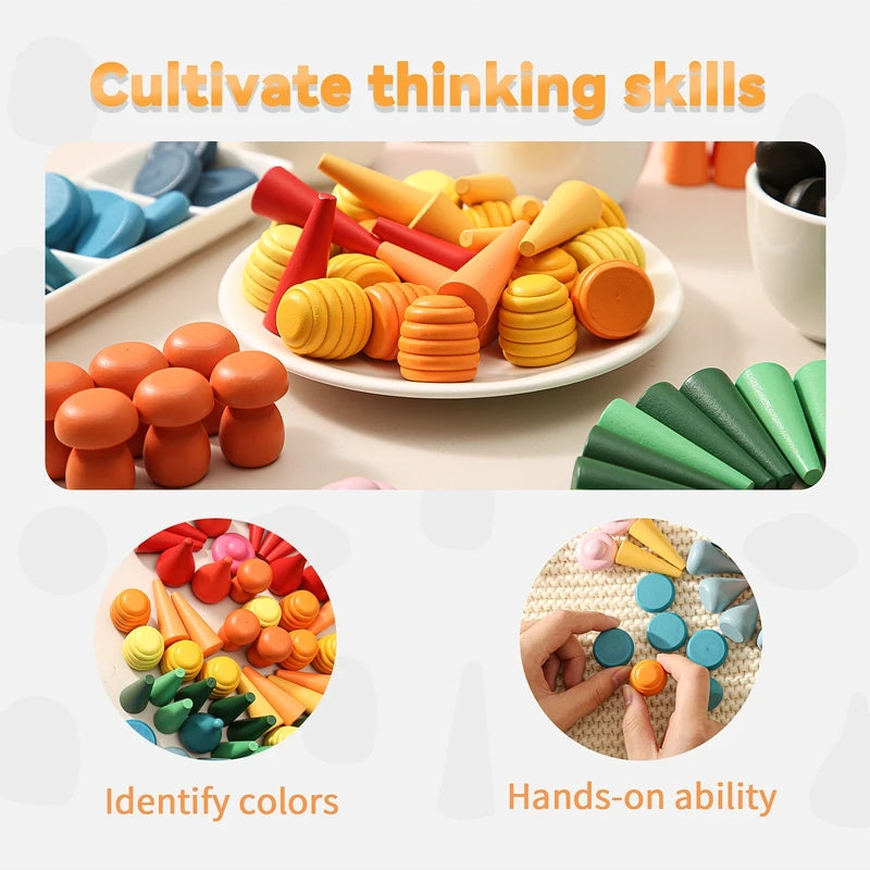 Montessori Houten Bouwblokken – Creatieve Losse Onderdelen (3+ jaar)