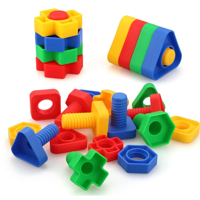 Bouwset met Plastic Moeren en Bouten – Educatief Constructiespeelgoed