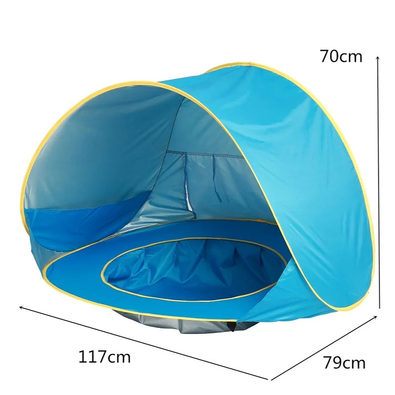 Baby Beach Tent met Schaduw & Zwembad – Opvouwbaar UV-beschermend 3+