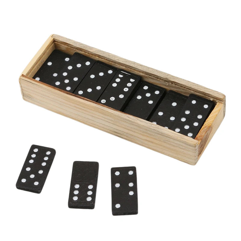 Houten Domino Blokkenset – Klassiek Strategiespel voor Gezin & Kids