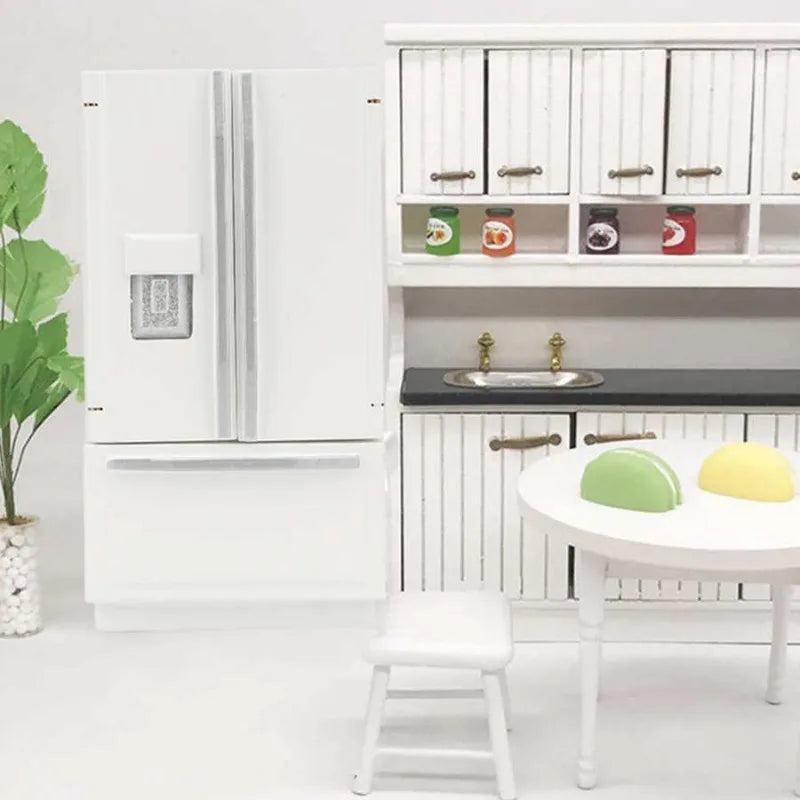 1/12 Miniatuur Keuken Poppenhuis – Witte Houten Keukenset