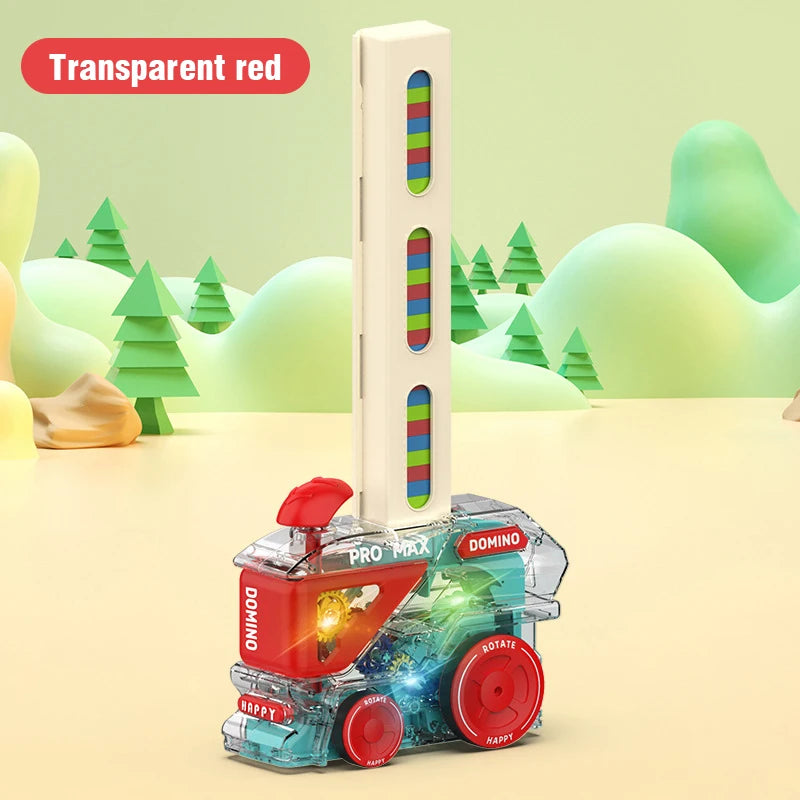 Automatische Dominotrein met 60 Stuks – Montessori Speelgoed Kind