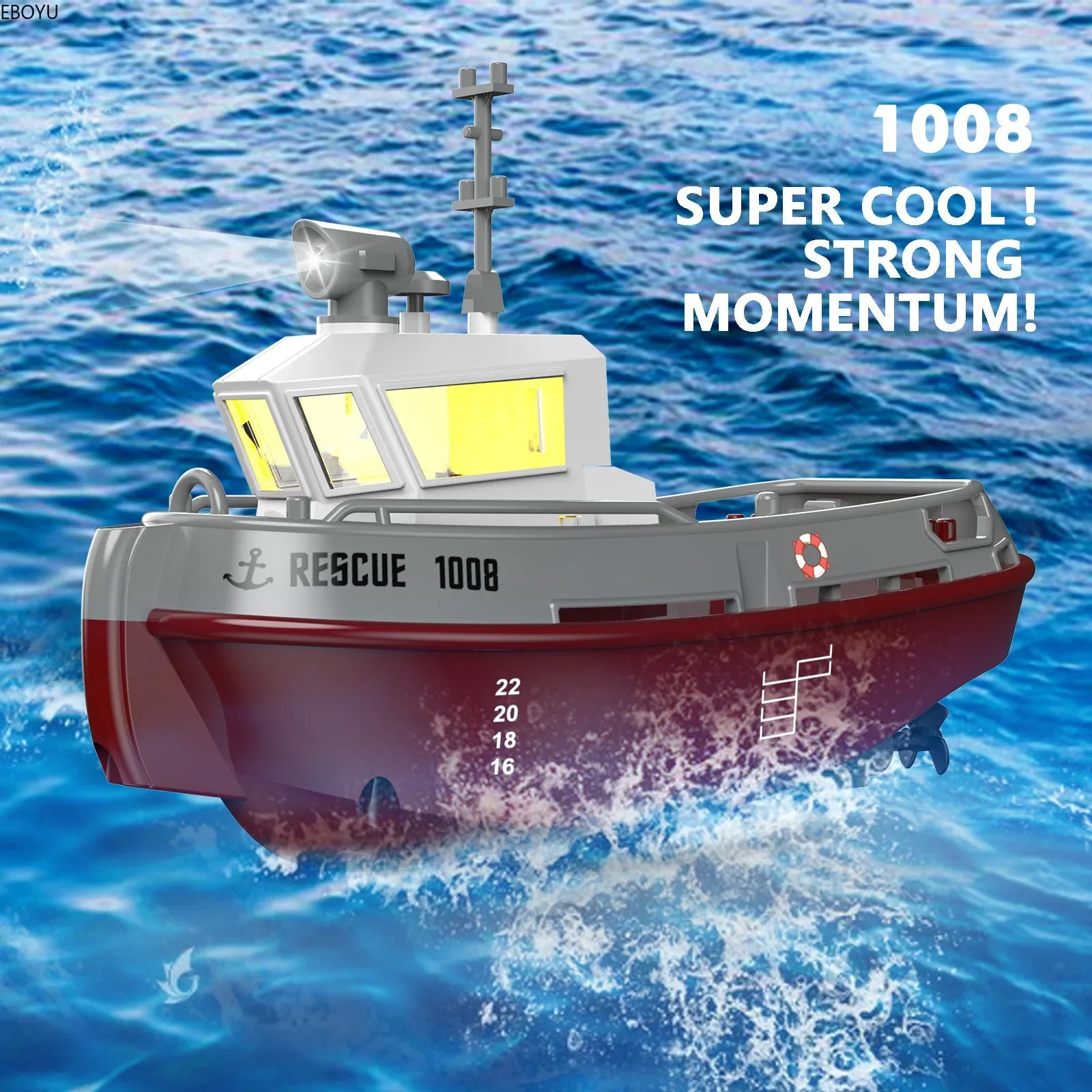 S820 RC Brandweerboot 2.4G – Waterstraal & 20 min Speeltijd