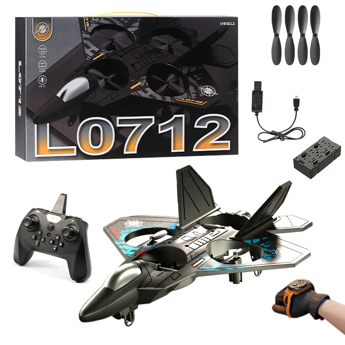 Mini RC Vliegtuig 2.4G – 360° Draaibaar & Zwaartekrachtbesturing