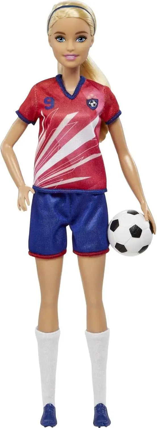 Barbie Voetbalster Pop – Sportieve Atleet met Outfit en Bal 30 cm
