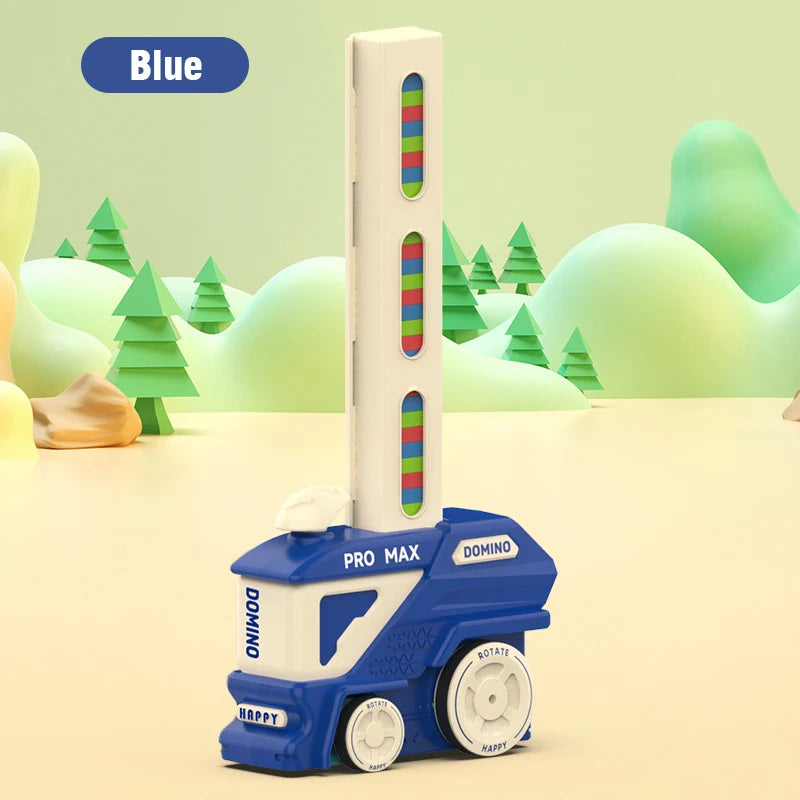 Automatische Dominotrein met 60 Stuks – Montessori Speelgoed Kind