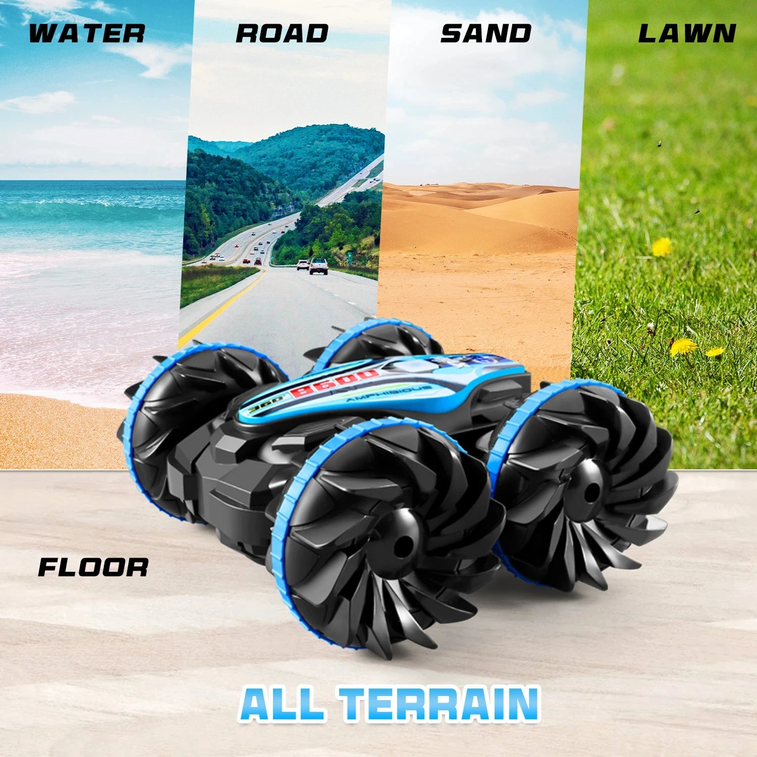 Amfibische RC Stuntauto – 4WD Waterdicht 360° Speelgoedauto