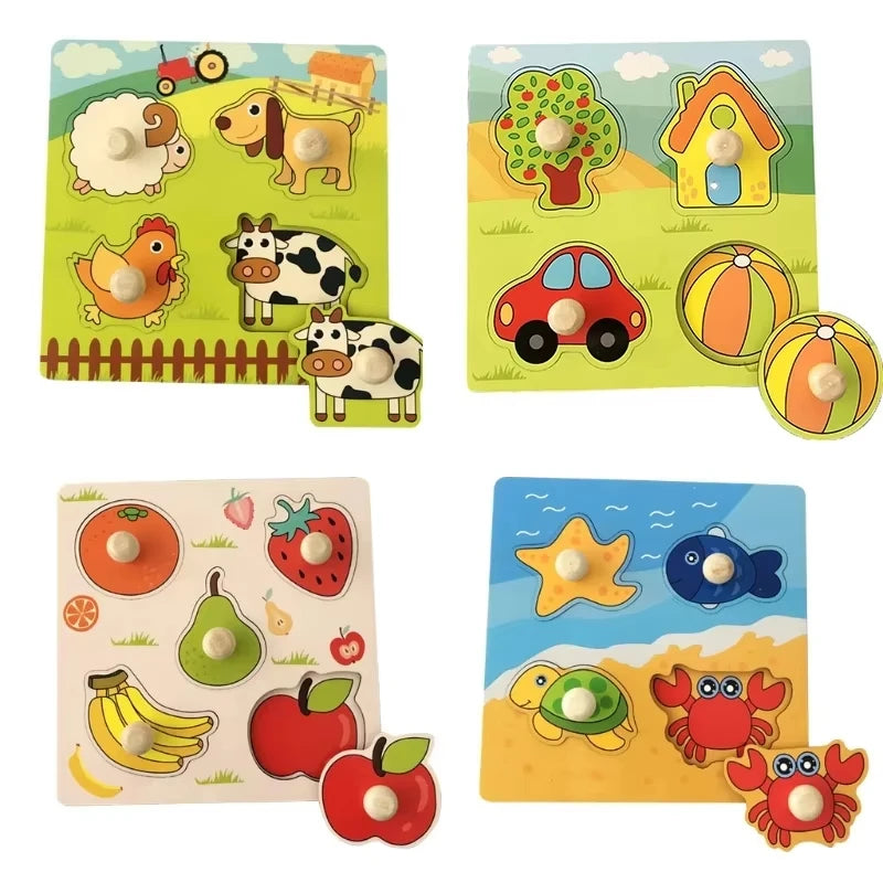 Montessori Houten Puzzel – Leren voor Baby’s & Peuters (1-4 jaar)