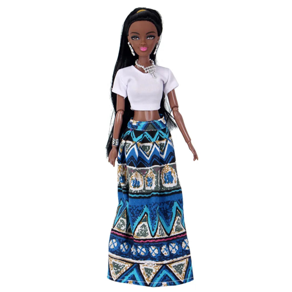 Afrikaanse Pop met Beweegbare Gewrichten – Flexibele Speelpop 30cm