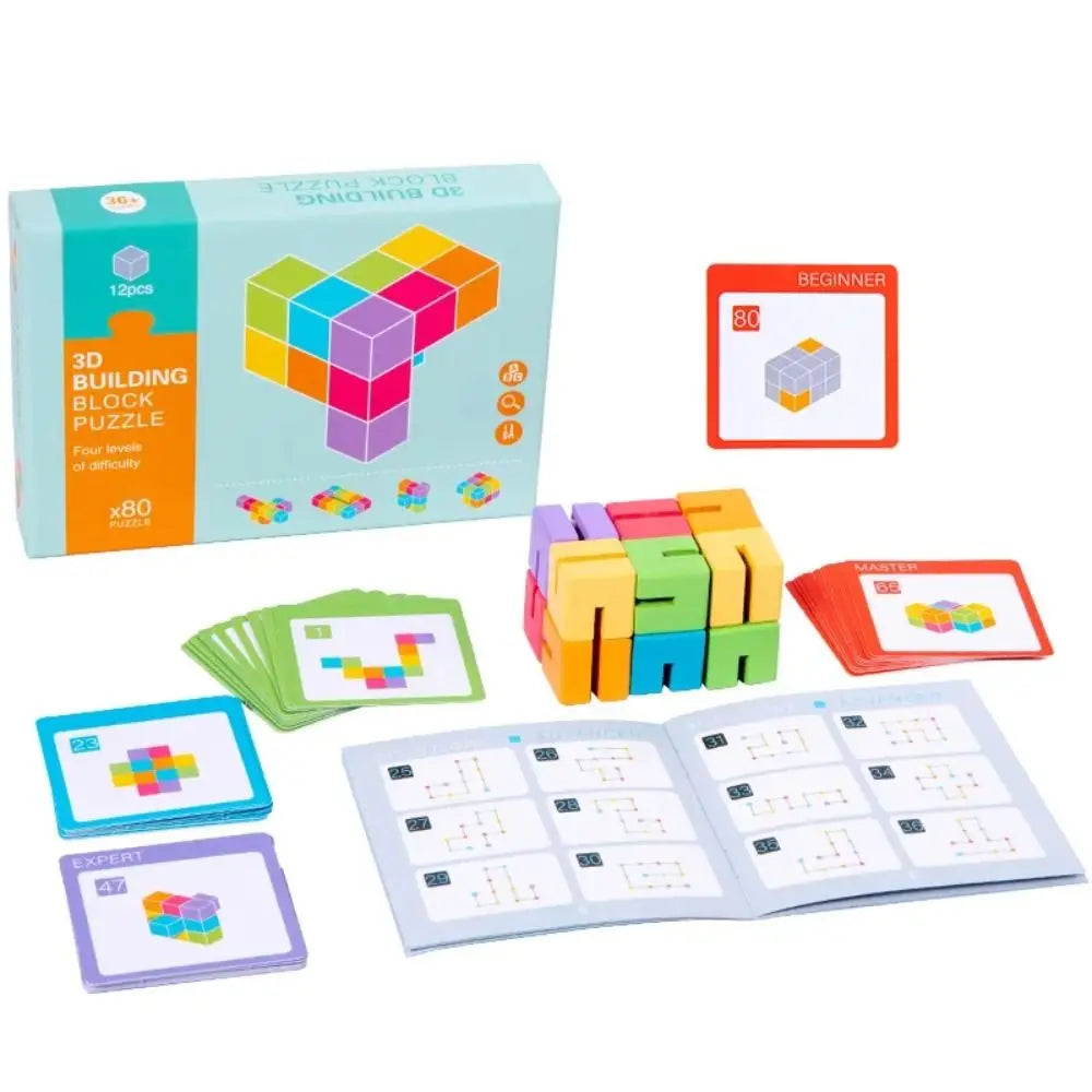 3D Houten Puzzel Blokken – Hersentraining Speelgoed Kinderen