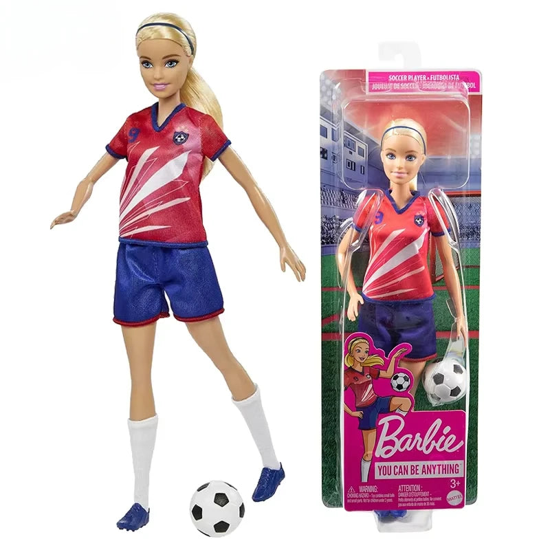 Barbie Voetbalster Pop – Sportieve Atleet met Outfit en Bal 30 cm