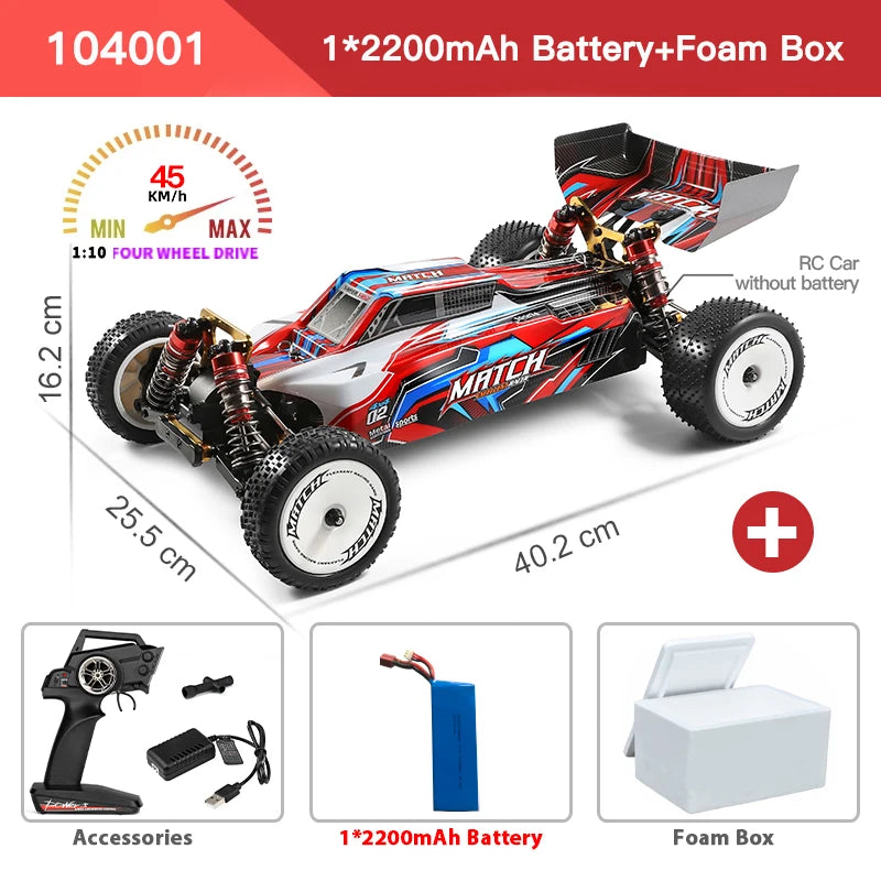 WLtoys 104001 RC Auto 1:10 โ 4WD RTR Raceauto tot 45 km/u