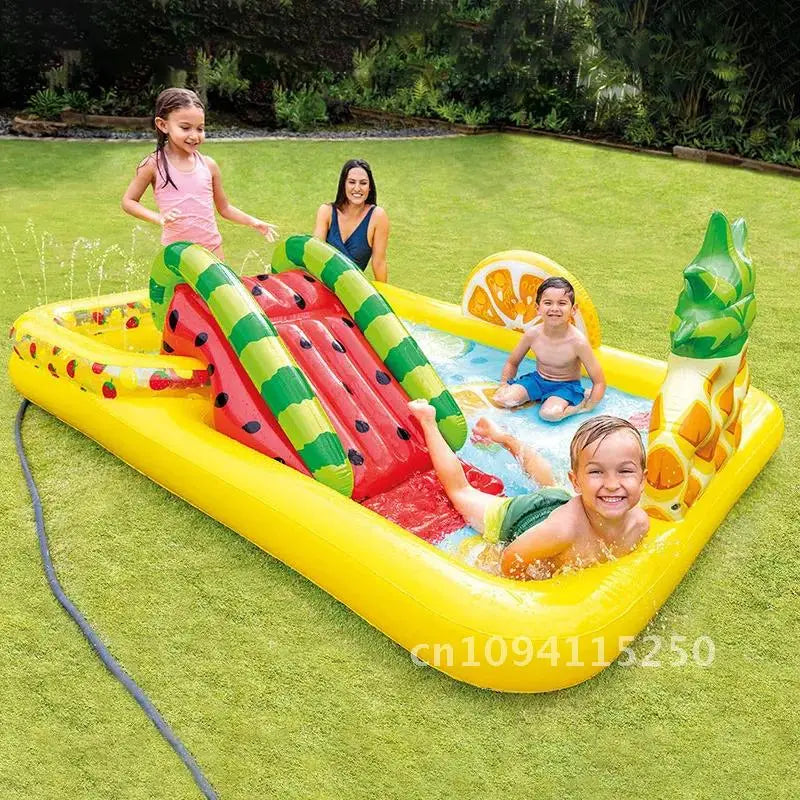 Opblaasbaar Kasteel Zwembad Kinderen – Met Glijbaan & Waterpret 3+