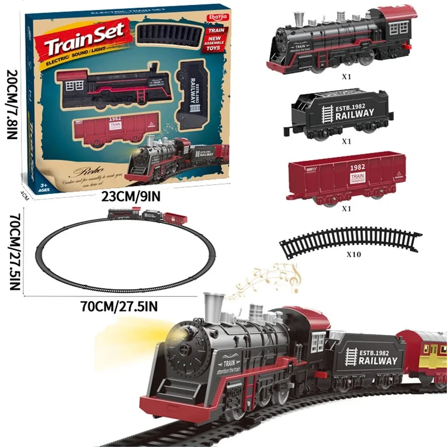 Elektrische Treinrailset met Licht & Geluid – Nostalgisch Speelgoed