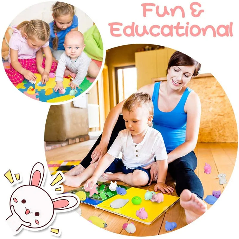 Mochi Squishies – Set van 5 t/m 50 Zachte Knijpfiguren voor Kinderen