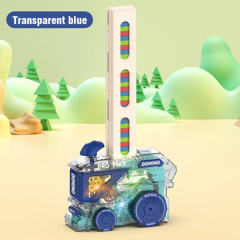 Automatische Dominotrein met 60 Stuks – Montessori Speelgoed Kind