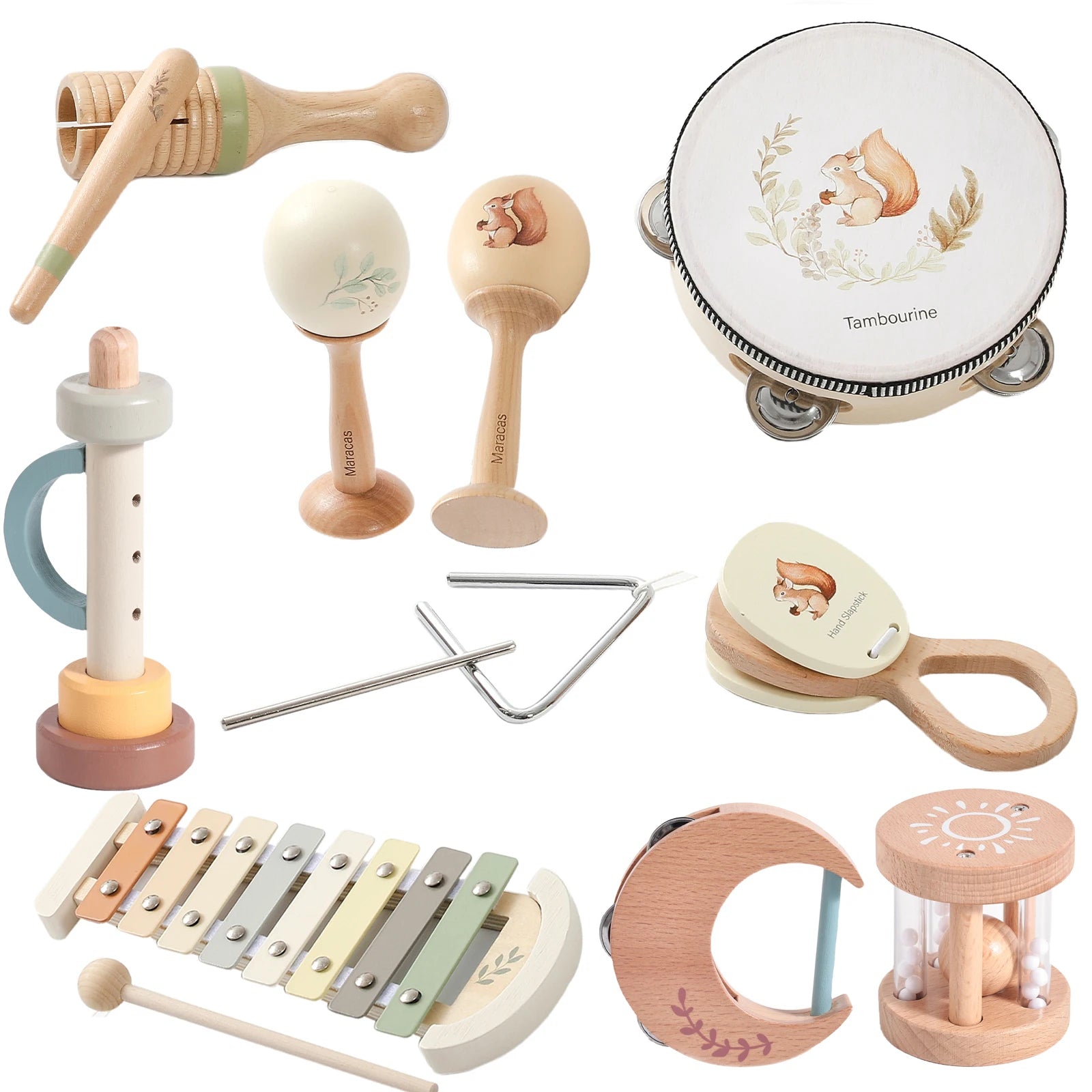 Montessori Muziekinstrumenten Baby – Houten Speelgoed 0-12 Maanden