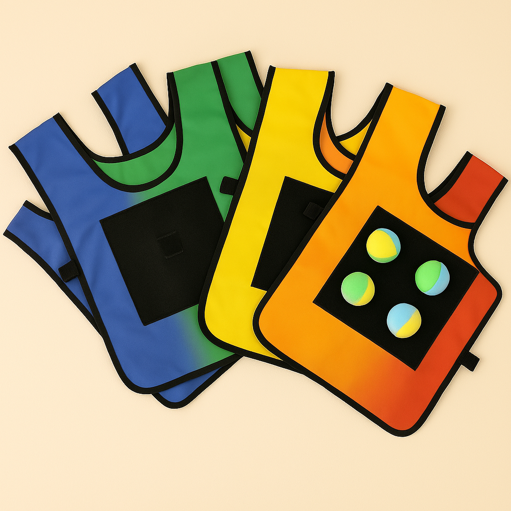 Sticky Jersey Vest voor Kinderen – Buitenspeelgoed met Klittenbandballen