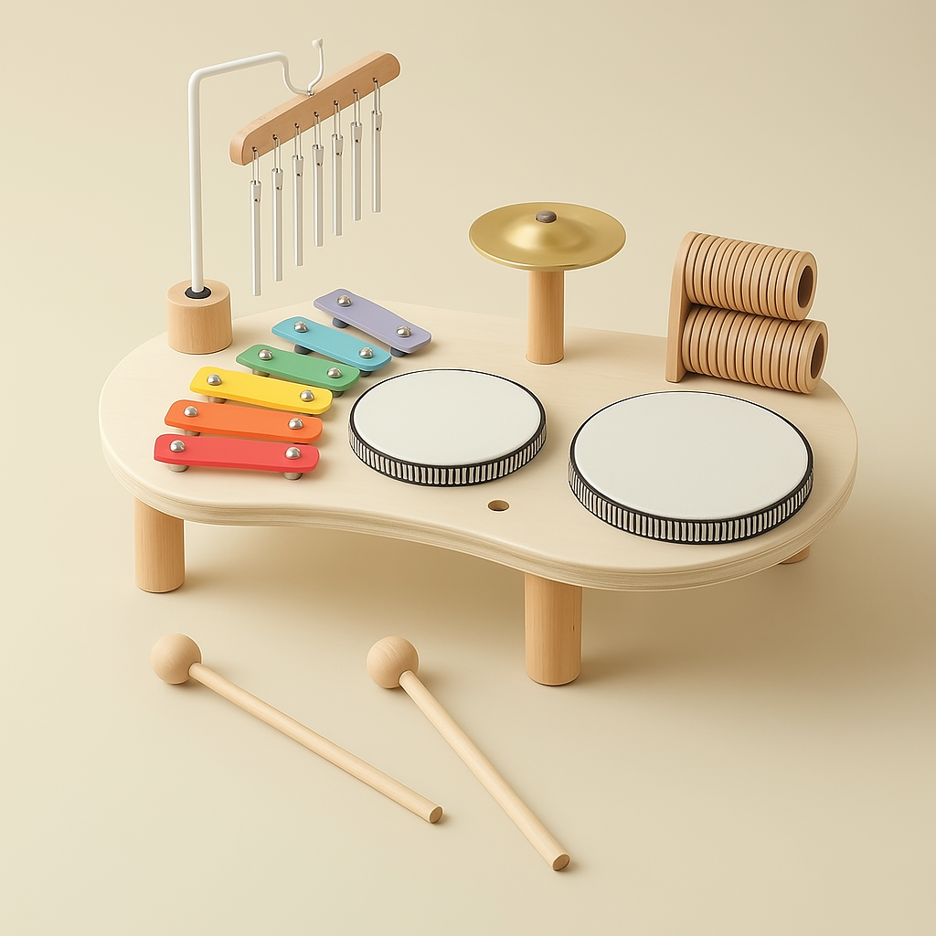 Montessori Rammelaar van Hout – Eolische Bells voor Baby’s (0-3 jaar)