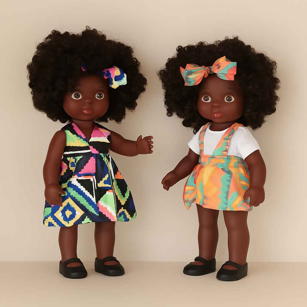 Afrikaanse Modepop 35 cm – Culturele Pop voor Creatief Spel