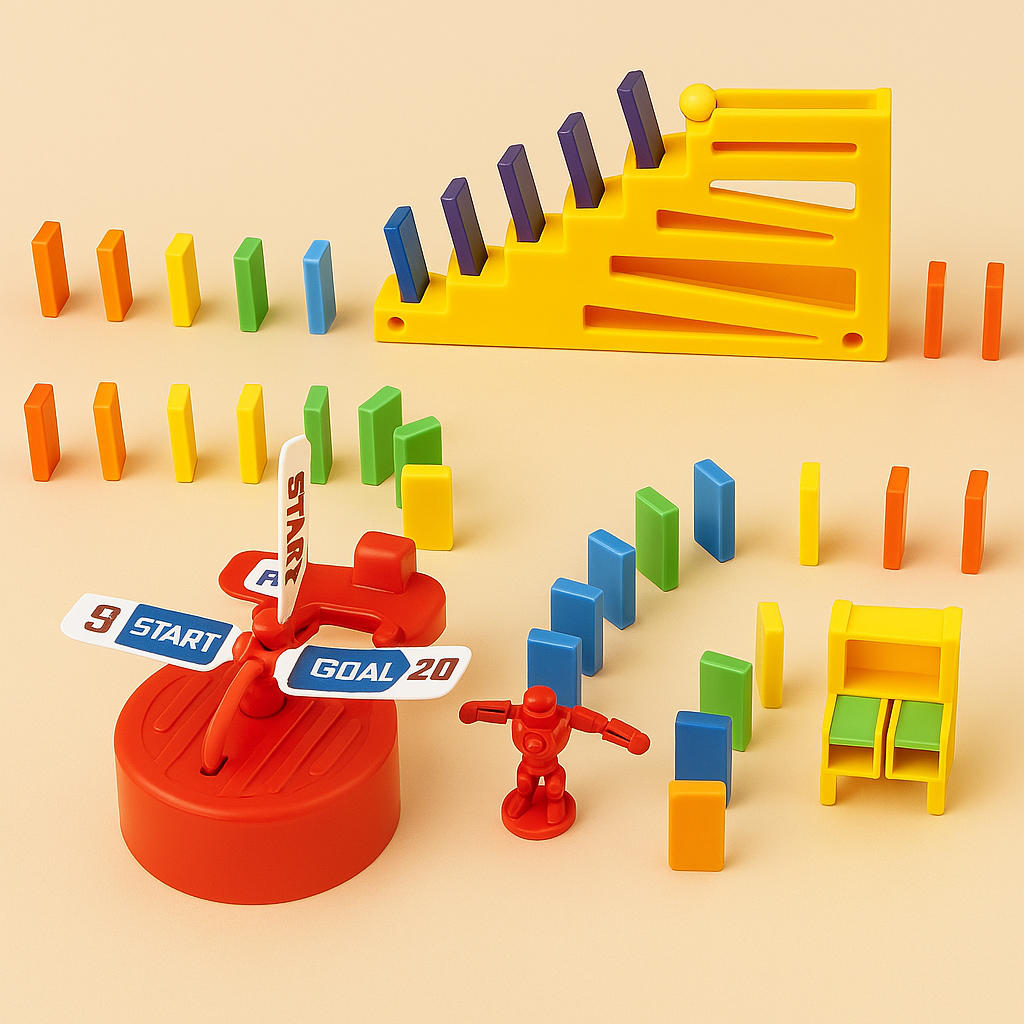 Gemotoriseerde Domino Set 120 Stuks – Vliegtuig & Raket Speelgoed