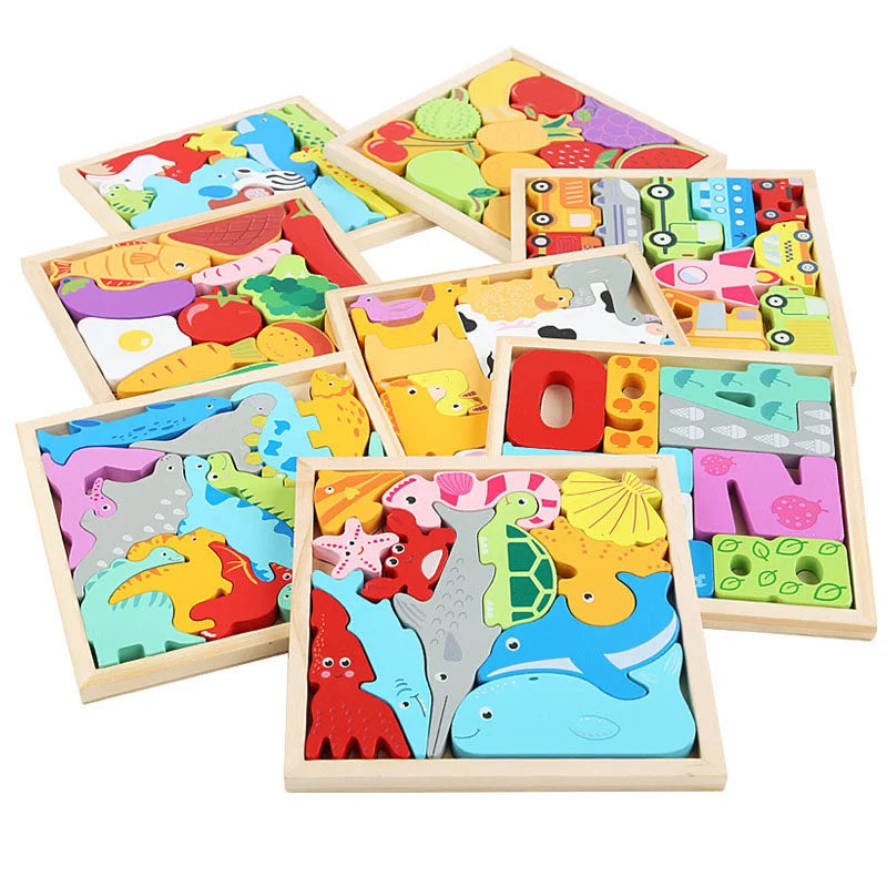 Montessori 3D Tangram – Houten Puzzel voor Kinderen van 3-6 Jaar