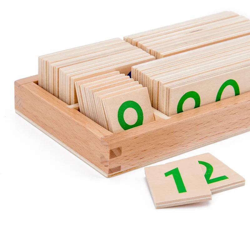 Montessori Houten Nummers Leerkaart 1-9000 – Educatief Telspel (3-12 jr)