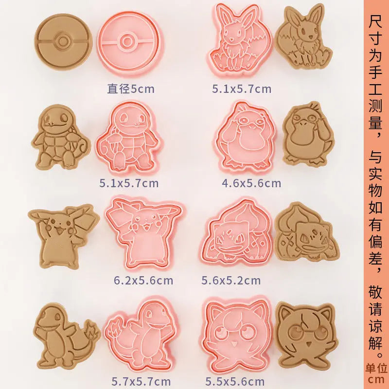 Pokémon Koekjesvormen – Set van 6 | Bakvormen voor Kinderen & Fans