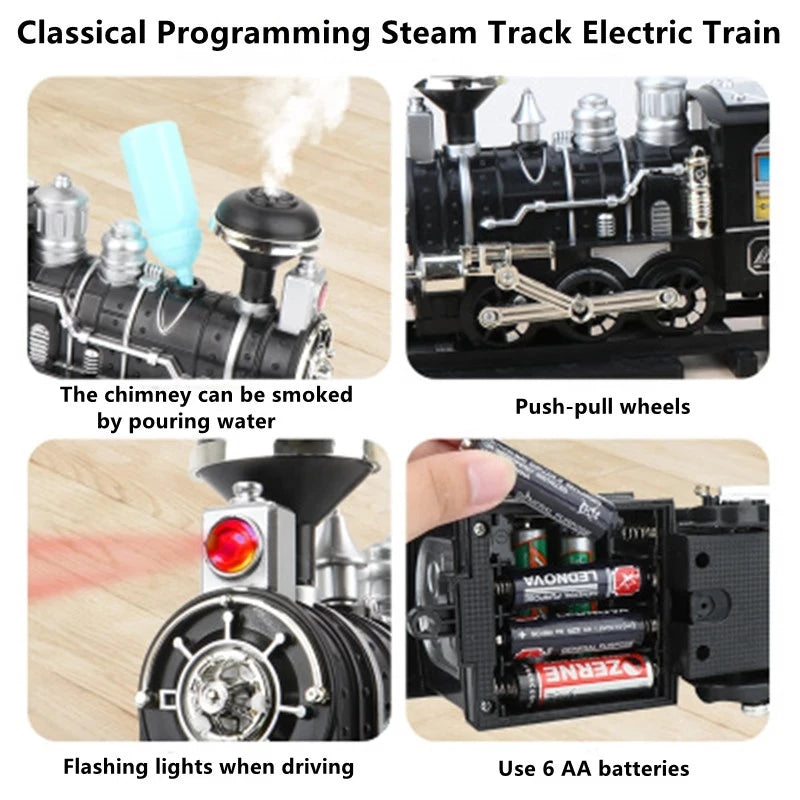 RC Bestuurbare Trein met Rook – 206cm Elektrische Treinset Kinderen